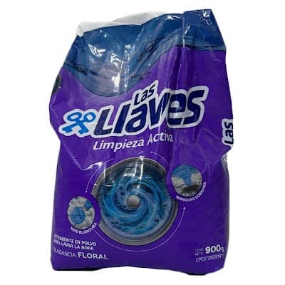 DETERGENTE EN POLVO FLORAL LAS LLAVES  900GR*