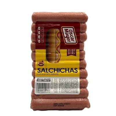SALCHICHAS COCIDAS WIENERS OSCAR MAYER 10UND