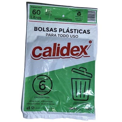 BOLSAS PLASTICAS CALIDEX 60LT 6UND