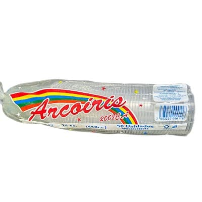 VASOS DESECHABLES 27 ARCOIRIS 100UND