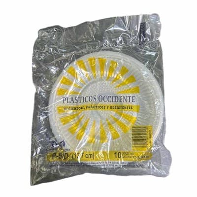 PLATOS PLASTICOS OCCIDENTE No 5 10UND
